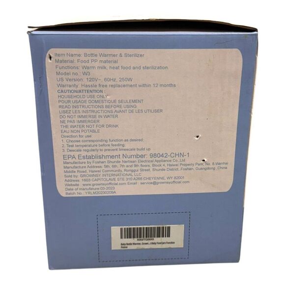 Grownsy Bottle Warmer & Sterilizer With Stain Remover Pack For Baby Bottles Box - Picture 8 of 9
